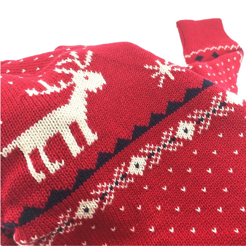 REDODECO Childrens Cotton Christmas Sweater Pullover Outfit Jumper for Christmas Party Photograph Best Gift (5T Red) - Image 2
